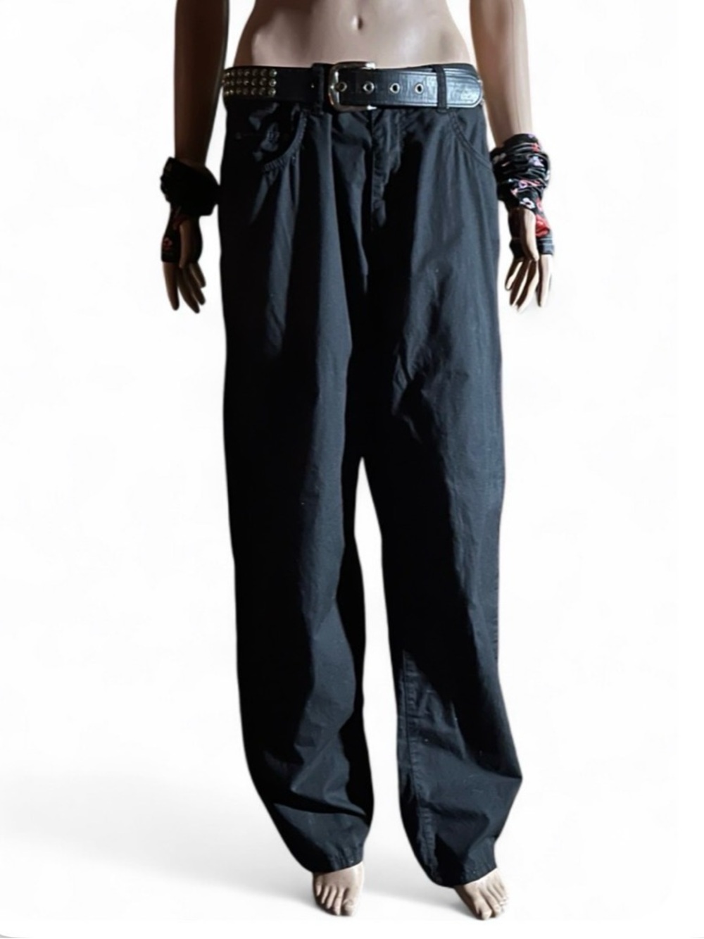 Calvin Klein Jeans Black Relaxed Wide-Leg Trousers